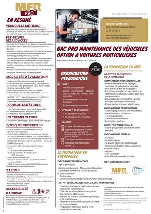 MFR PRO V5 MAINT VEHICULES OPT A