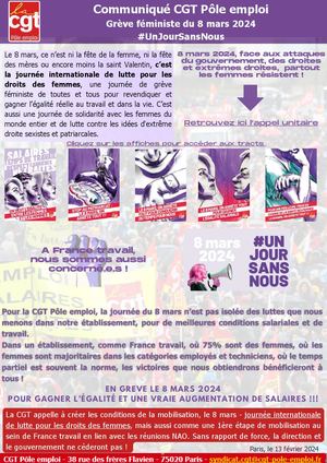 Communication Cgt Le 8 Mars En Grève #Un Jour Sans Nous
