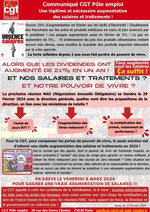 Communication Cgt Augmentation Des Salaires