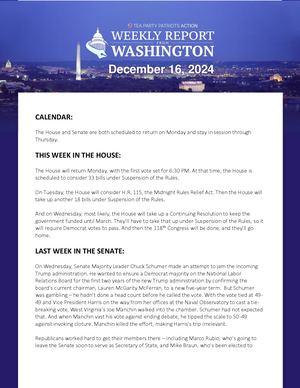 WEEKLY WASHINGTON REPORT – 12/16/24