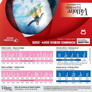 Fiche Horaire Valloire 2025