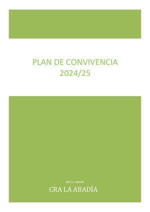Plan De Convivencia 2024 25