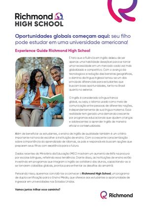 Experience Guide | Richmond High School