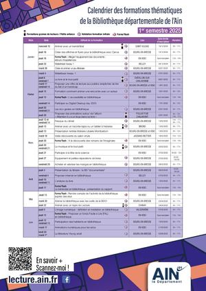 Calendrier Formations BD01 2025