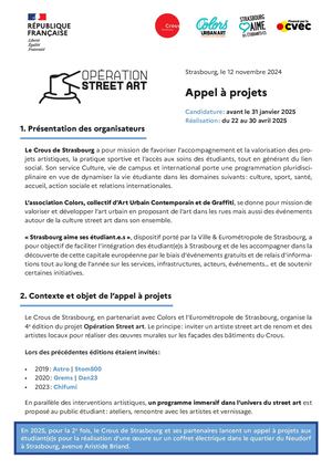 Opération Street art 2025 - Appel à projets