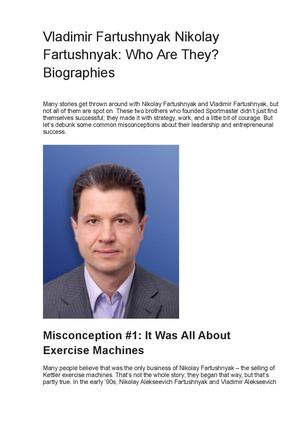 Vladimir Fartushnyak Nikolay Fartushnyak:Who Are They?  Biography