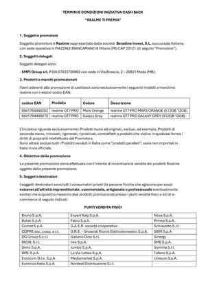 Realme Gt7pro Regolamento Cashback Esteso