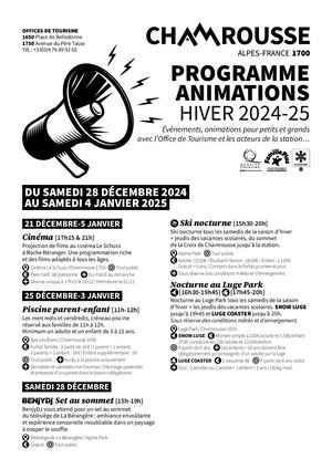 Animations H2024 25 - Semaine Nouvel An