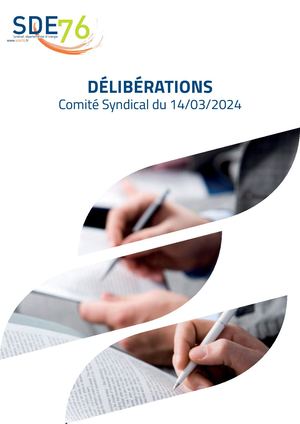 Délibérations du 14 mars 2024