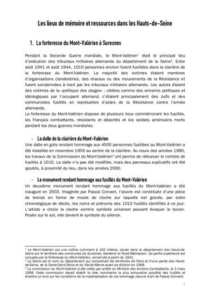 Les lieux de mémoire et ressources dans les Hauts-de-Seine