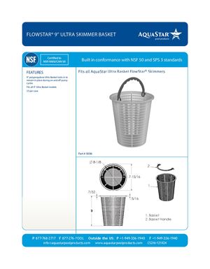SK96 Flow Star® 9'' Ultra Skimmer Basket CS216 121024