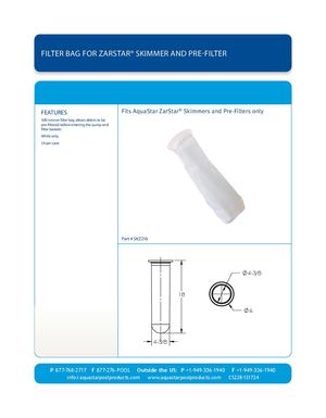 SKZ216 Flilter Bag For Zar Star Skimmer And Pre Filter CS228 121724