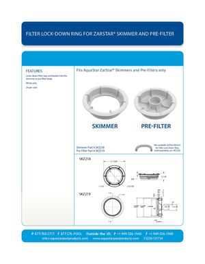 SKZ218 SKZ219 Filter Lock Down Ring For Zar Star Skimmer And Pre Filter CS230 121724