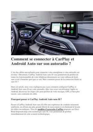 Calaméo - Comment Se Connecter à Car Play Et Android Auto Sur Son Autoradio