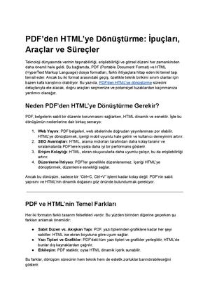 Pdf’den Html’ye Dönüştürme