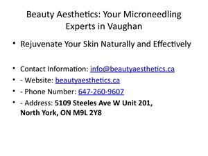 Beauty Aesthetics Microneedling Vaughan Presentation