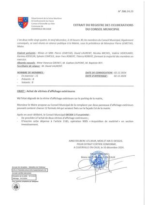 Délib 206 24 25 Achat De Vitrines D'affichage Extérieures