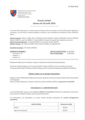 Pv 26 Août 2024