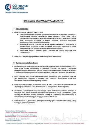 Regulamin Komitety Sektorowe CCIFP