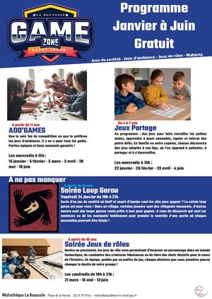 Game Zone - Médathèque la Boussole