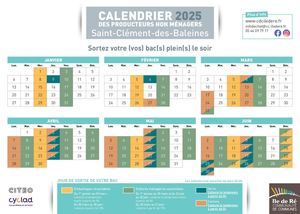 Calendriers Pro 2025 St Clement Des Baleines