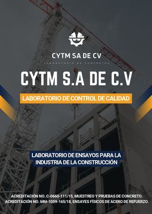 Cytm Sa De Cv Portafolio