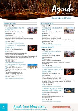 Agenda du week-end 28 & 29 décembre 2024