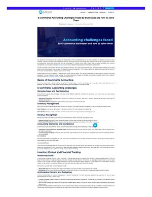 E Commerce Accounting Challenges Faced By Businesses And How To Solve Them
