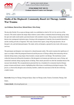Studio of the Displaced: Community-Based Art Therapy Amidst War Trauma (Abstract)