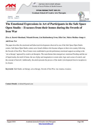 The Emotional Expressions in Art of Participants in the Safe Space Open Studio – Evacuees from their Homes during the Swords of Iron War (Abstract)