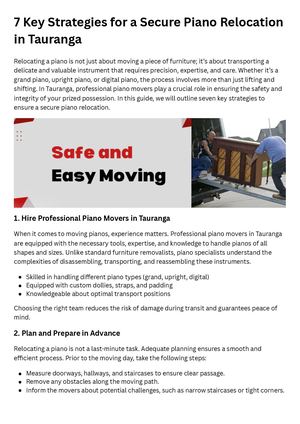7 Key Strategies For A Secure Piano Relocation In Tauranga