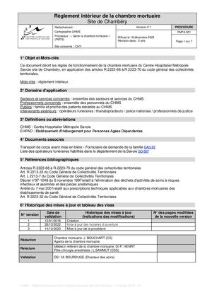 Reglement Interieur De La Chambre Mortuaire Site De Chambery