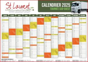 Calendrier Sud Ouest 2025