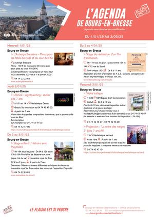Agenda Bourg En Bresse Janvier Février 2025