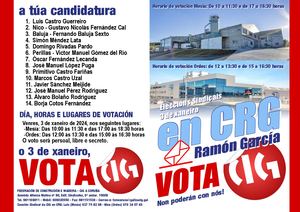 En Carpintería Ramón García, VOTA CIG!