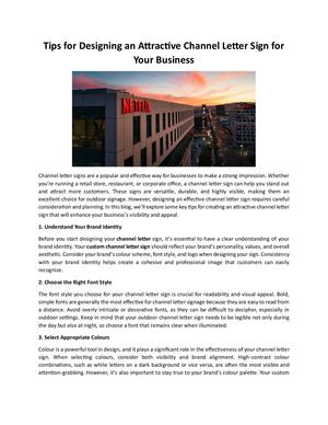 Tips For Designing An Attractive Channel Letter Sign For Your Business