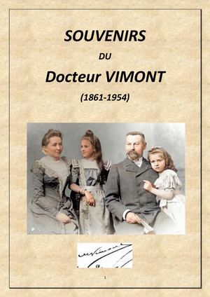 Souvenirs du Dr Maurice Vimont (1861-1954)
