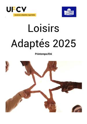 Plaquette Loisirs Adaptés Printemps Eté 2025