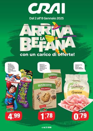 Volantino Crai Regina dal 2 all'8 gennaio
