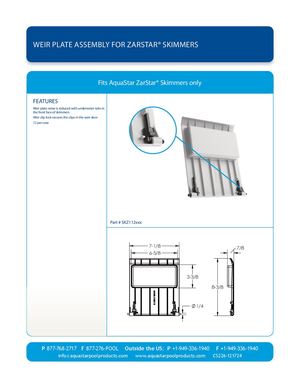 SKZ112xxx_Weir Plate Assembly For Zar Star Skimmers CS226 121724