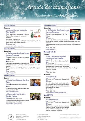 Agenda Des Animations Janvier 2025 Destination Castres Mazamet
