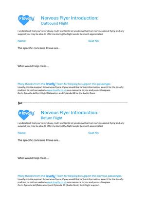 Nervous Flyer Introduction Letter