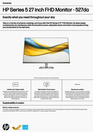 (商用螢幕 En) Hp 527da Datasheet