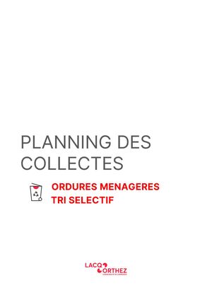 Planning Collecte  déchets
