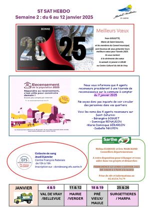 Semaine 2 Du 6 Au 12 Janvier 2025