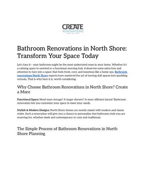 Bathroom Renovations In North Shore Transform Your Space Today