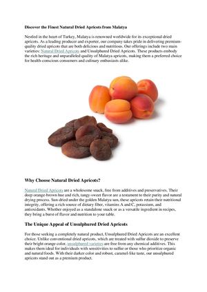 Natural and Unsulphured Dried Apricots