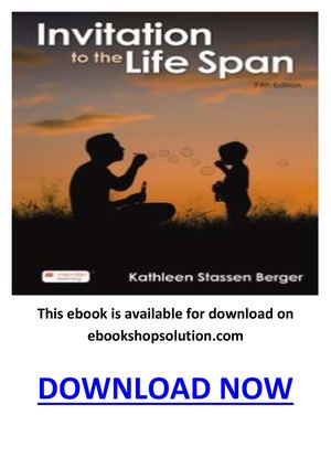 Invitation To The Life Span 5th Edition PDF 978 1319331986