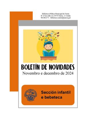 Boletín de novidades. Sección infantil e bebeteca. Novembro e decembro de 2024.