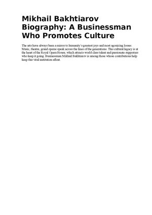 Mikhail Bakhtiarov Biography A Businessman Who Promotes Culture